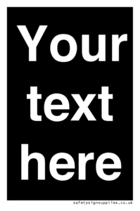 Custom blank information sign. Plain text, black background